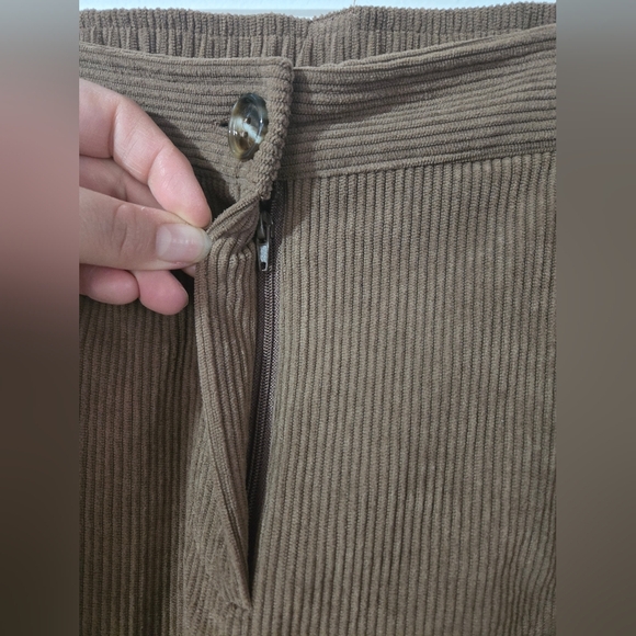 Halara Women’s Brown Corduroy Straight Trouser Pants Size XL Petite - Picture 5 of 7